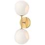 2_Willow 5" High Brushed Gold 2-Light Wall Sconce more views