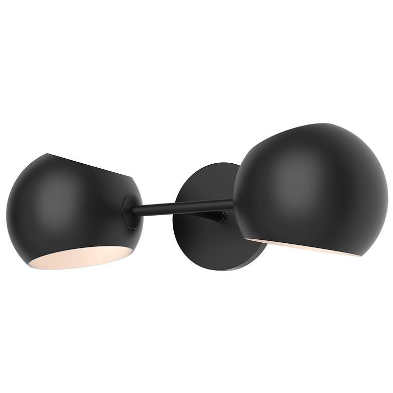 Image 1 Willow 5" High Matte Black 2-Light Wall Sconce