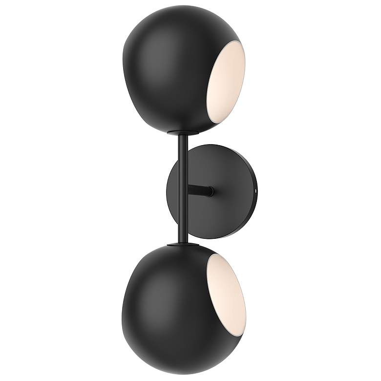Image 2 Willow 5" High Matte Black 2-Light Wall Sconce more views