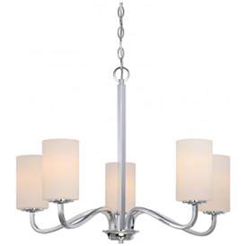 Image1 of Willow; 5 Light; Hanging Fixture with White Glass