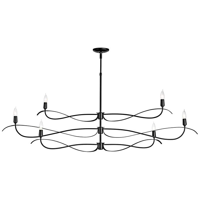 Image 1 Willow 59.4" Wide 6.Light Large Black Chandelier
