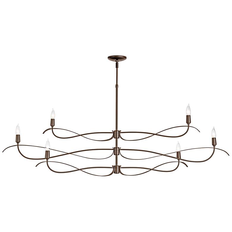 Image 1 Willow 59.4" Wide 6.Light Large Bronze Chandelier