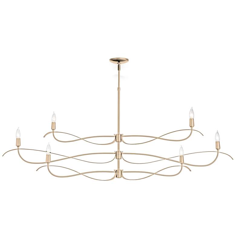 Image 1 Willow 59.4" Wide 6.Light Large Soft Gold Chandelier