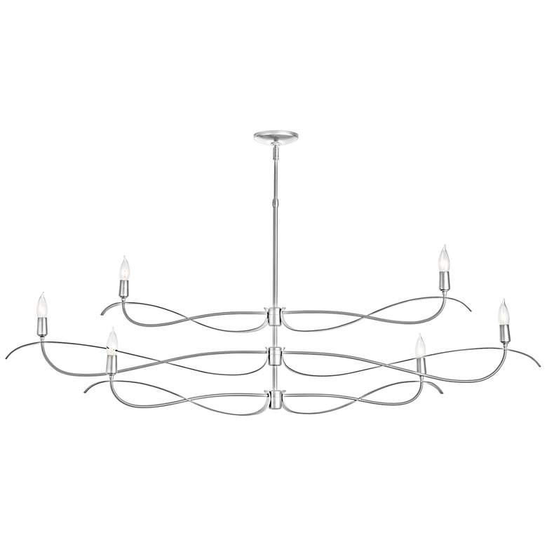 Image 1 Willow 59.4" Wide 6.Light Large Sterling Chandelier
