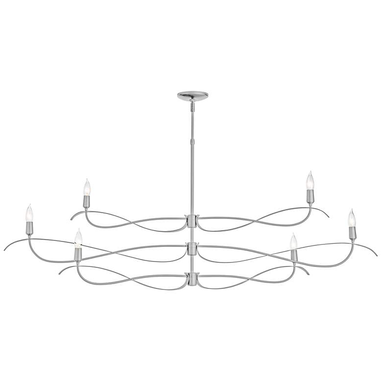 Image 1 Willow 59.4" Wide 6.Light Large Vintage Platinum Chandelier