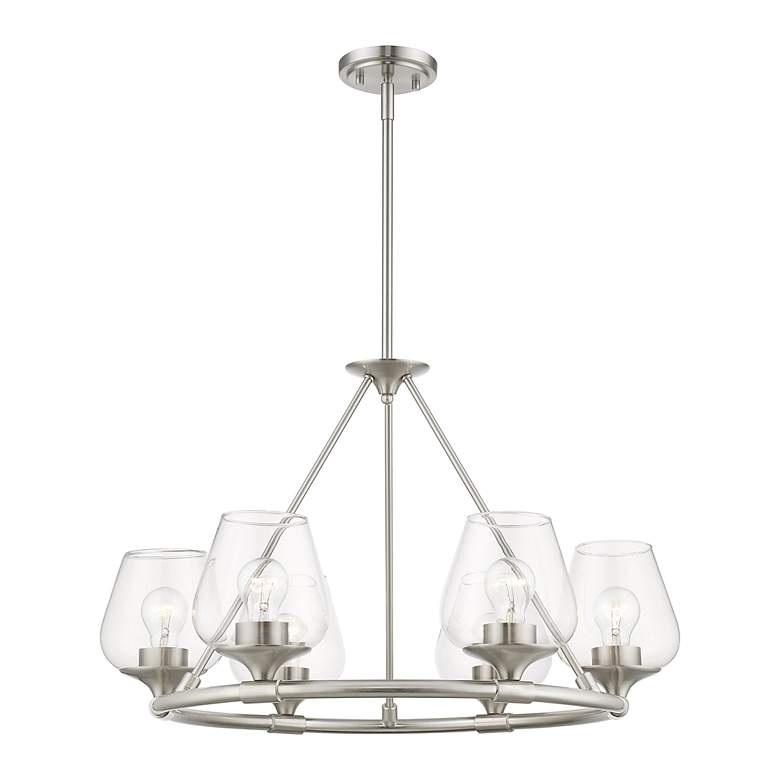 Image 4 Willow 6 Light Brushed Nickel Chandelier more views