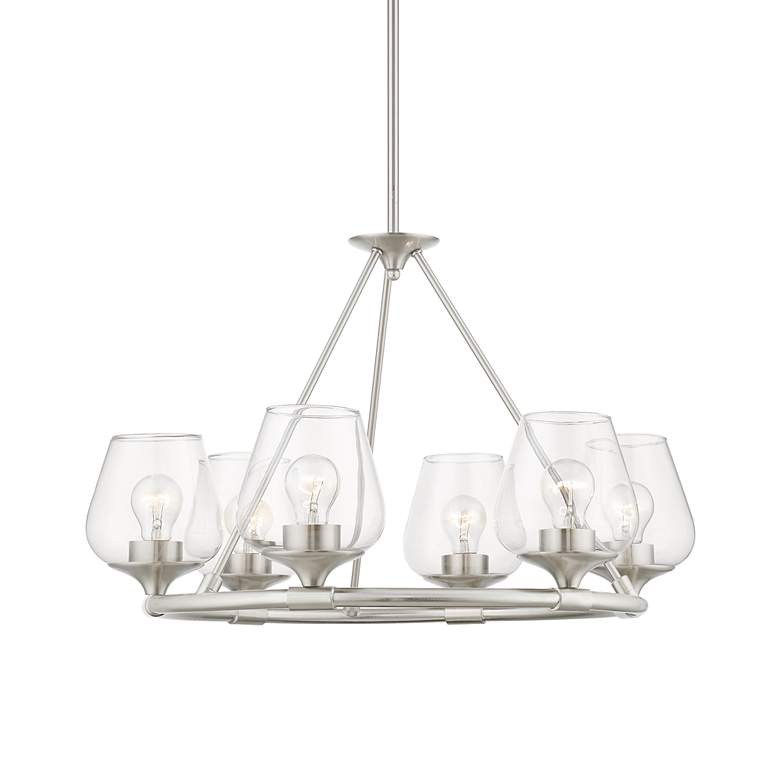 Image 5 Willow 6 Light Brushed Nickel Chandelier more views