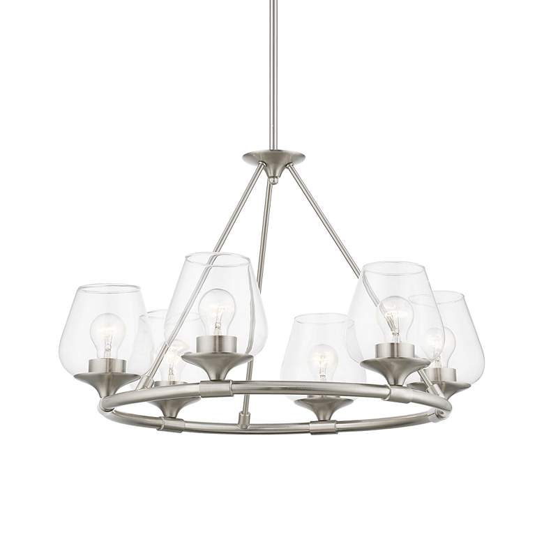 Image 6 Willow 6 Light Brushed Nickel Chandelier more views