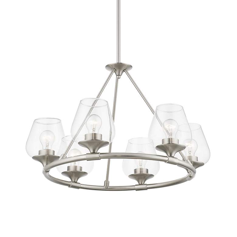 Image 7 Willow 6 Light Brushed Nickel Chandelier more views