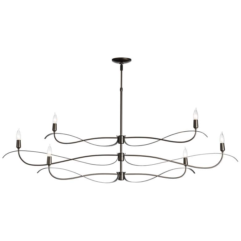 Image 1 Willow 6-Light Large Chandelier - Smoke Finish - Standard Overall Height