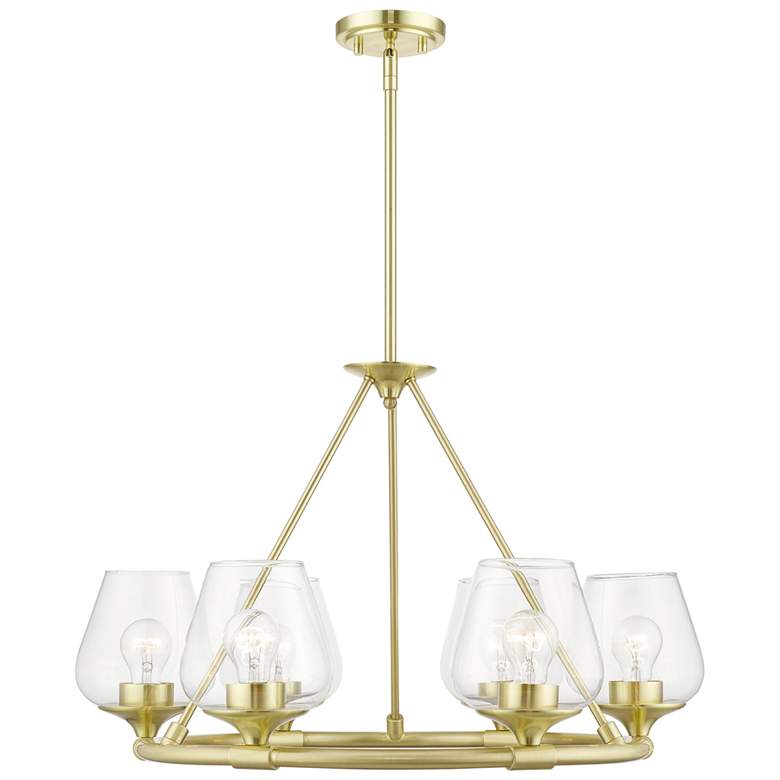 Image 2 Willow 6 Light Satin Brass Chandelier