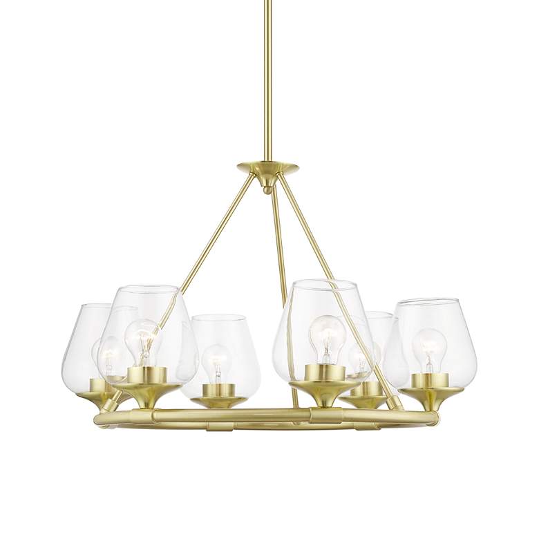 Image 6 Willow 6 Light Satin Brass Chandelier more views
