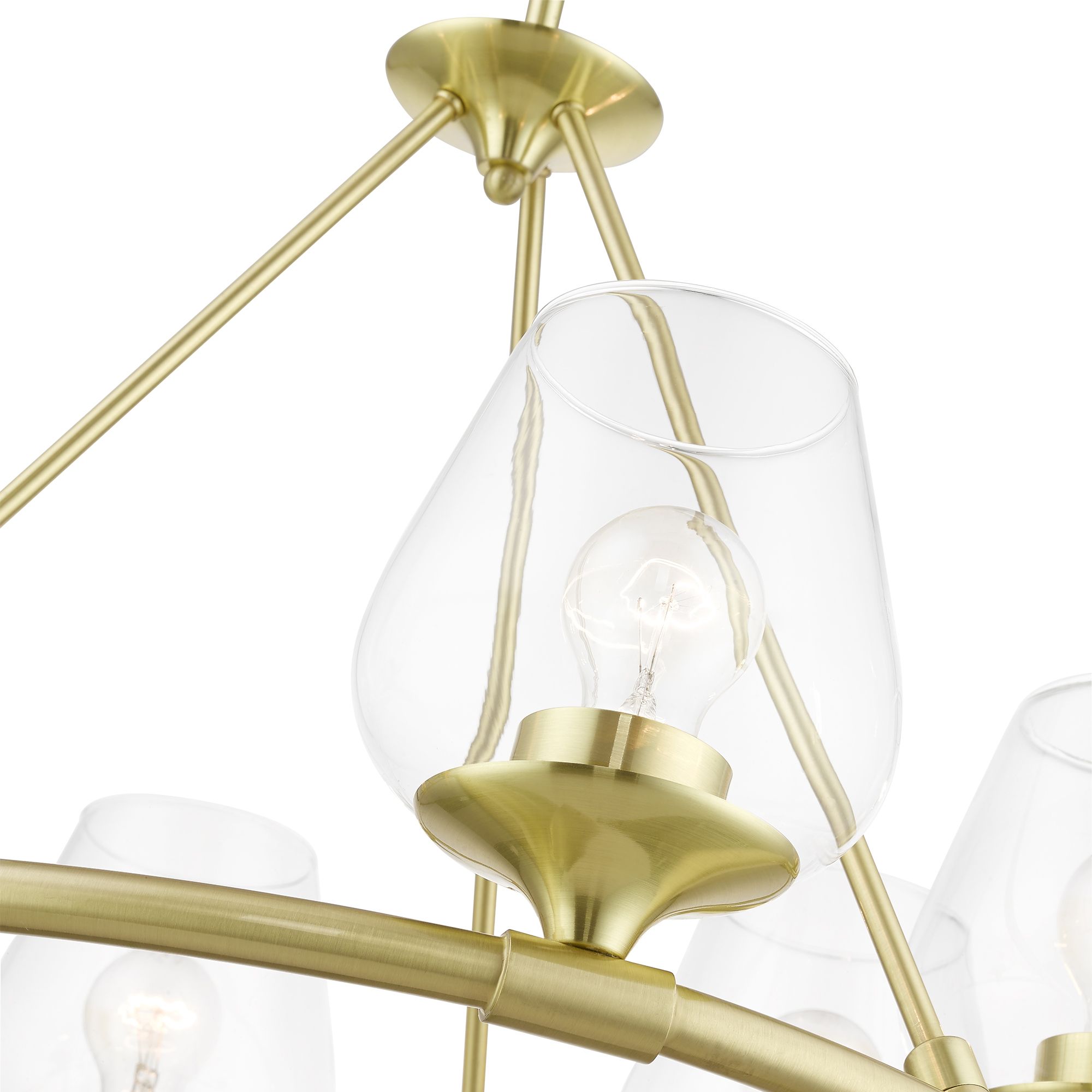 Willow 6 Light Satin Brass Chandelier