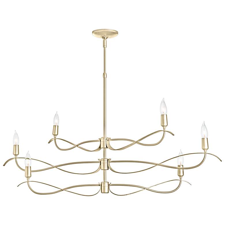 Image 1 Willow 6-Light Small Chandelier - Brass Finish - Standard Overall Height