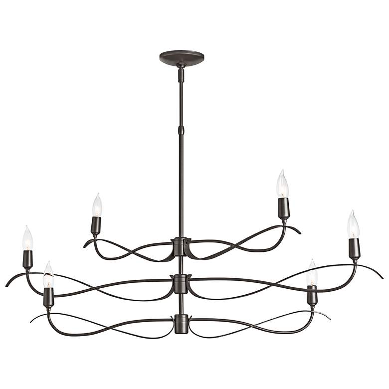 Image 1 Willow 6-Light Small Chandelier - Smoke Finish - Standard Overall Height