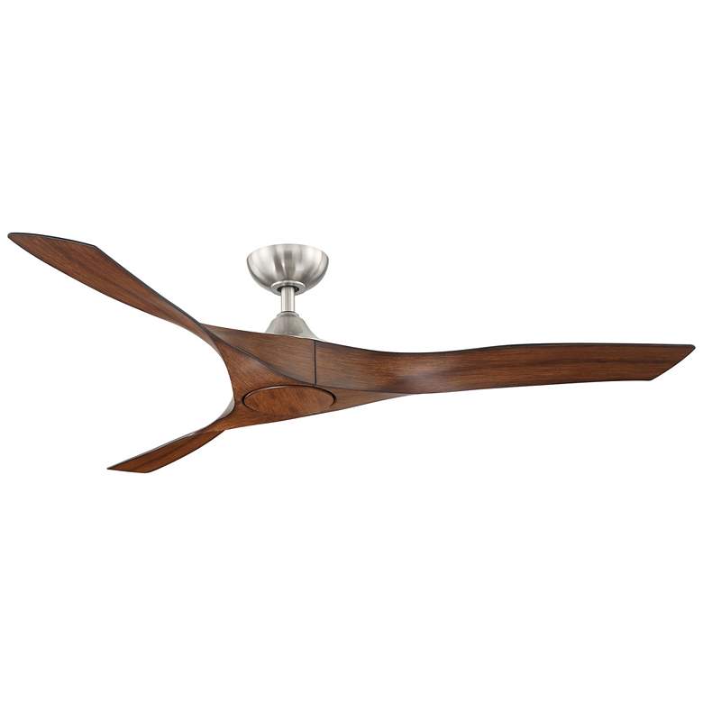 Image 1 Willow 60" Nickel Finish with Walnut Blades Outdoor Smart Ceiling Fan