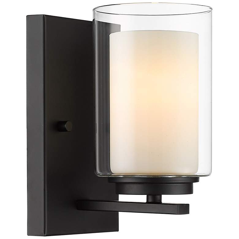Image 1 Willow 8" High Matte Black Wall Sconce