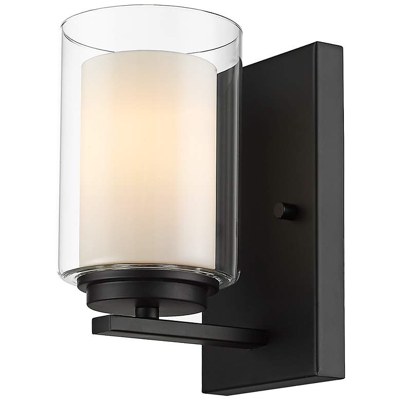 Image 4 Willow 8" High Matte Black Wall Sconce more views