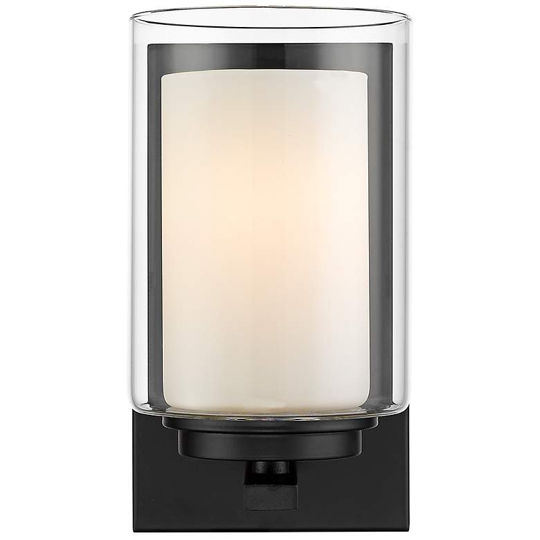 Image 5 Willow 8" High Matte Black Wall Sconce more views