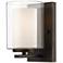 Willow 8" High Olde Bronze Double Glass Wall Sconce