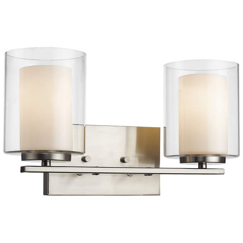 Image 1 Willow by Z-Lite Brushed Nickel 2 Light Vanity
