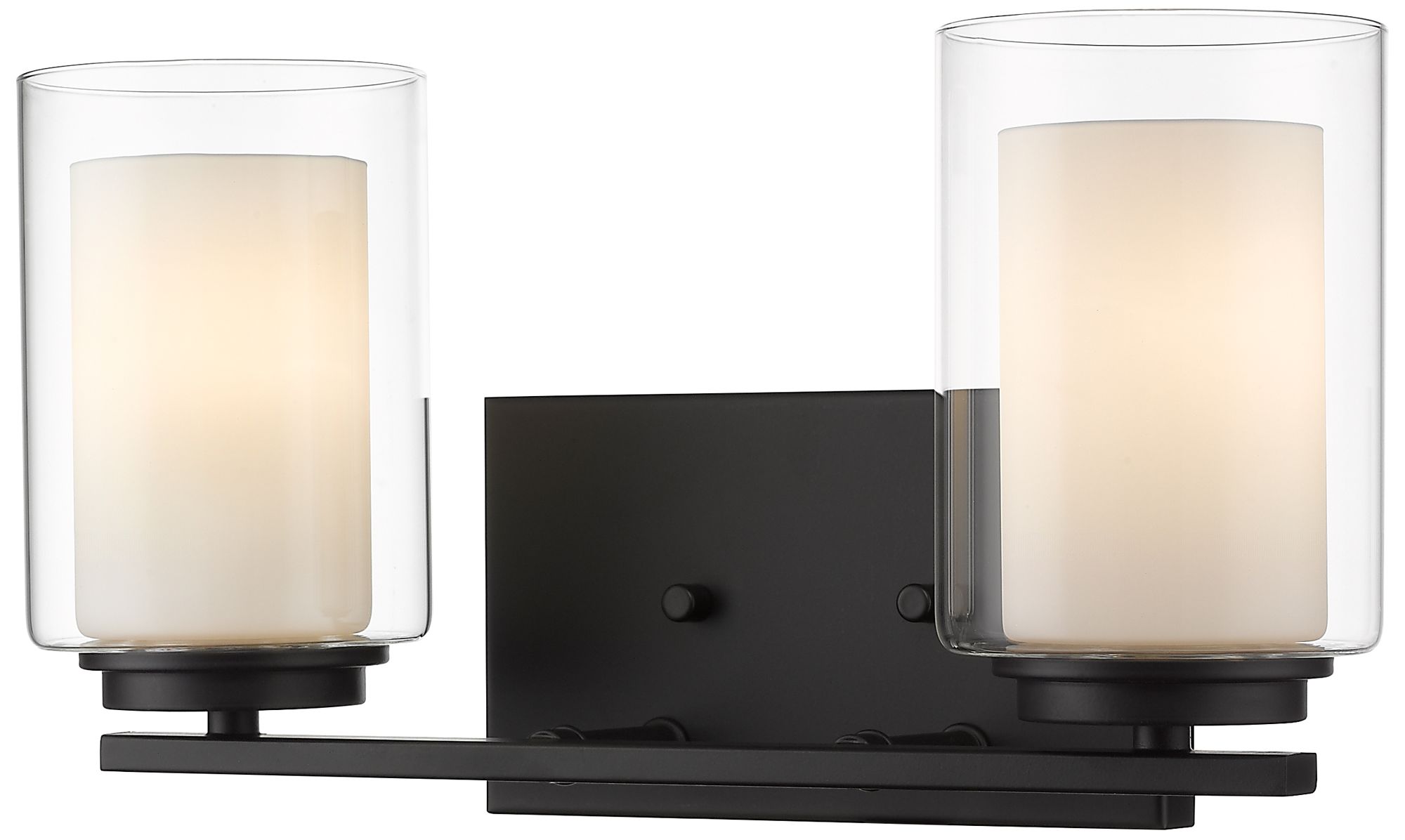 Willow by Z-Lite Matte Black 15 inch 2 Light Vanity