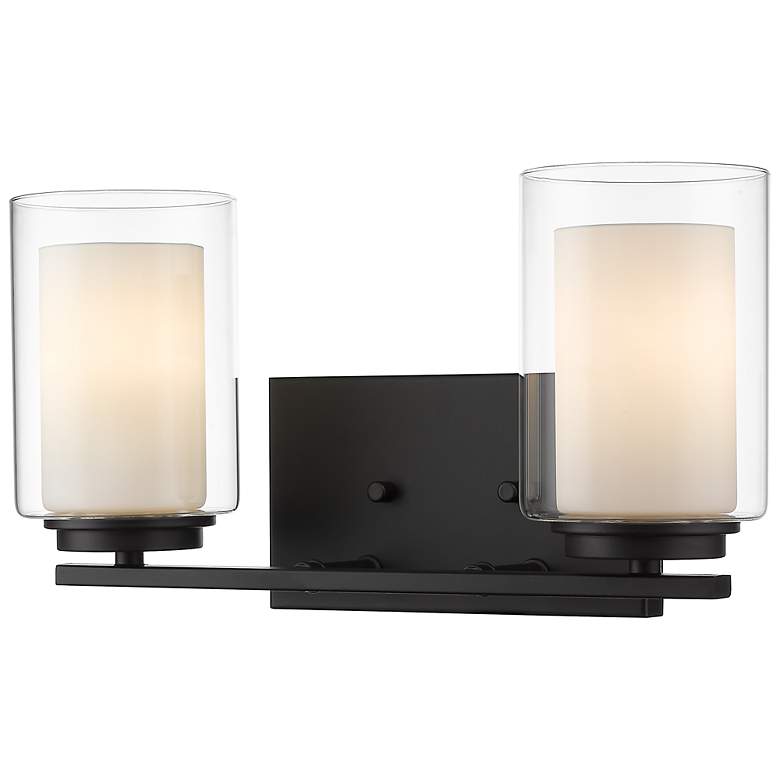 Image 1 Willow by Z-Lite Matte Black 2 Light Vanity