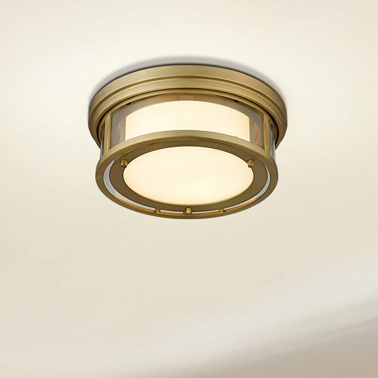 Image 1 Willow by Z-Lite Olde Brass 2 Light Flush Mount