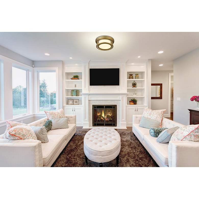 Image 3 Willow by Z-Lite Olde Brass 2 Light Flush Mount more views