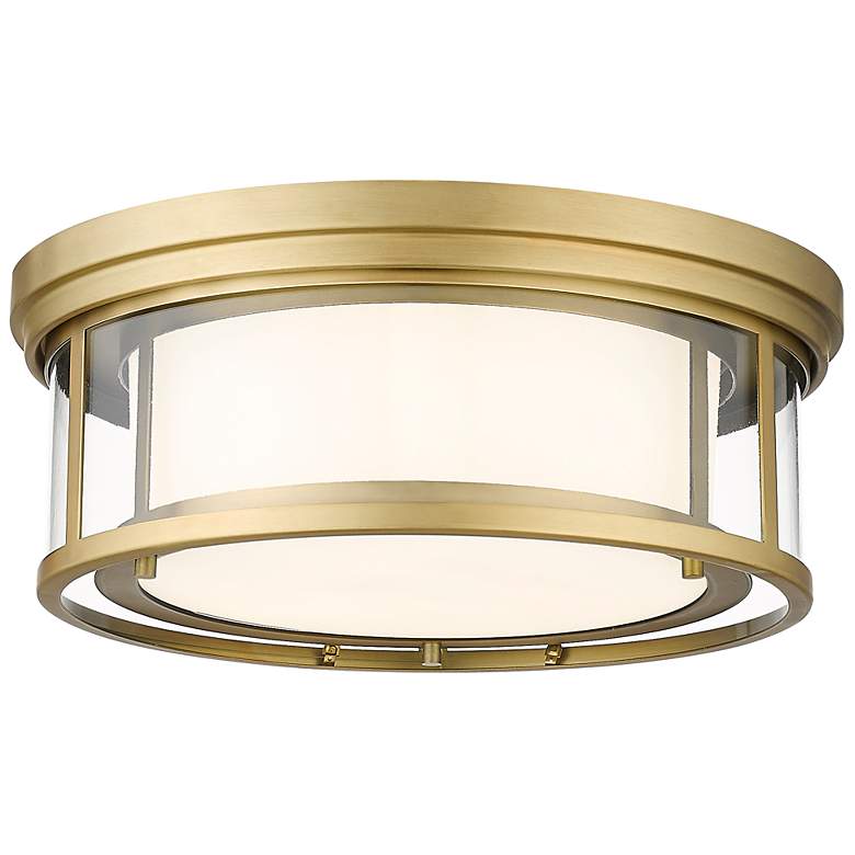 Image 2 Willow by Z-Lite Olde Brass 3 Light Flush Mount