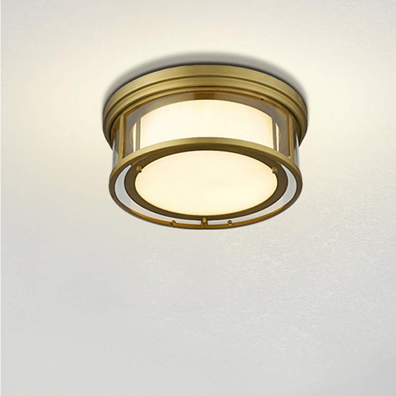 Image 1 Willow by Z-Lite Olde Brass 3 Light Flush Mount