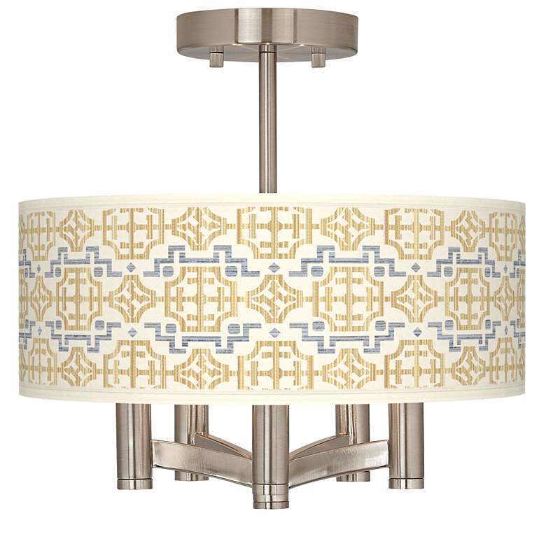 Image 1 Willow Chinoiserie Ava 5-Light Nickel Ceiling Light