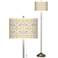 Willow Chinoiserie Brushed Nickel Pull Chain Floor Lamp