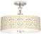 Willow Chinoiserie Giclee 16" Wide Semi-Flush Ceiling Light