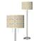 Willow Chinoiserie Giclee Brushed Nickel Garth Floor Lamp