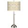 Willow Chinoiserie Giclee Brushed Nickel Table Lamp