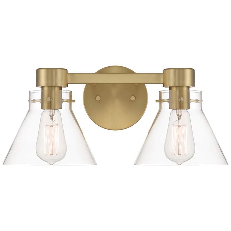 Image 2 Willow Creek 16.5 in. 2-Light Brushed Gold Contemporary Vanity Light