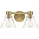 Willow Creek 16.5 in. 2-Light Brushed Gold Contemporary Vanity Light