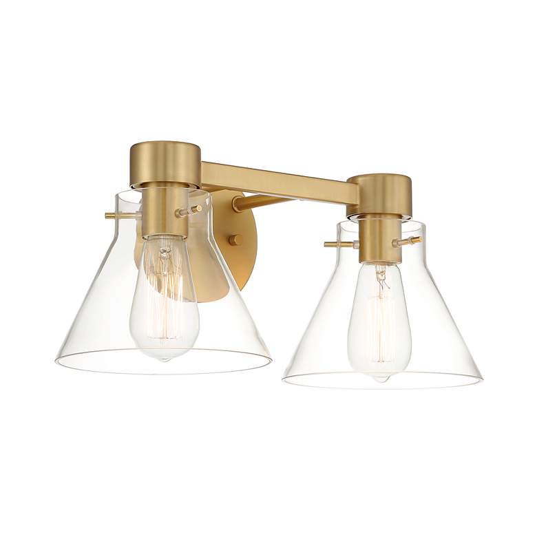 Image 3 Willow Creek 16.5 in. 2-Light Brushed Gold Contemporary Vanity Light more views