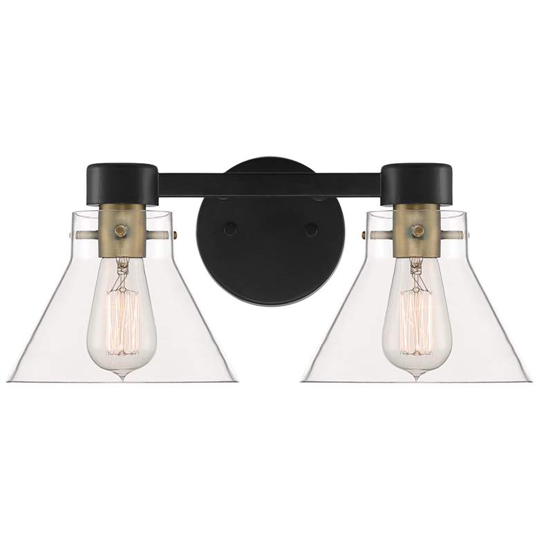 Image 1 Willow Creek 16 1/2" Wide Matte Black 2-Light Bath Light