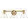 Willow Creek 25" Wide Brushed Gold 3-Light Bath Light