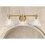1_Willow Creek 25" Wide Brushed Gold 3-Light Bath Light