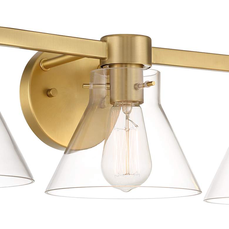 Image 3 Willow Creek 25" Wide Brushed Gold 3-Light Bath Light more views