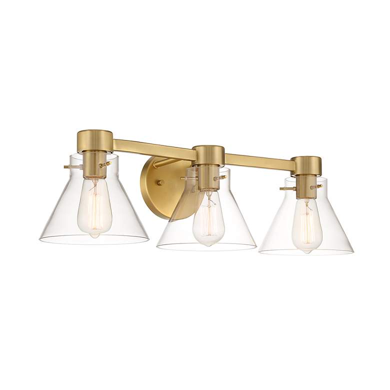 Image 4 Willow Creek 25" Wide Brushed Gold 3-Light Bath Light more views