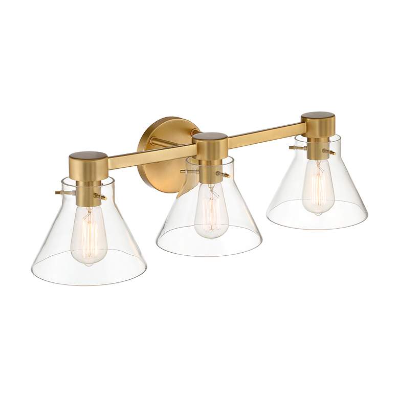 Image 6 Willow Creek 25" Wide Brushed Gold 3-Light Bath Light more views