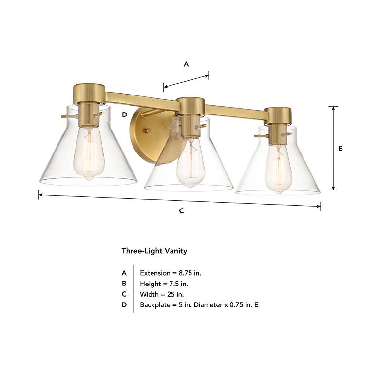 Image 7 Willow Creek 25" Wide Brushed Gold 3-Light Bath Light more views