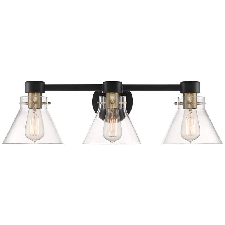 Image 2 Willow Creek 25" Wide Modern Industrial Matte Black 3-Light Bath Light