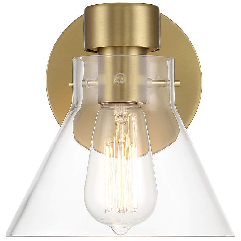 Image 1 Willow Creek 7 1/2" High Brushed Gold Wall Sconce
