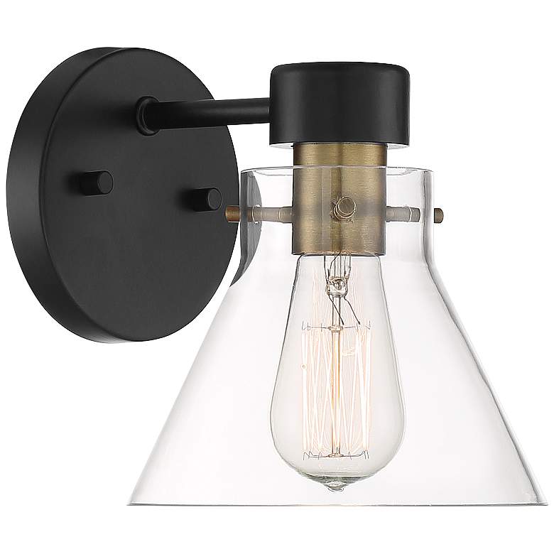 Image 2 Willow Creek 7 1/2" High Matte Black Wall Sconce