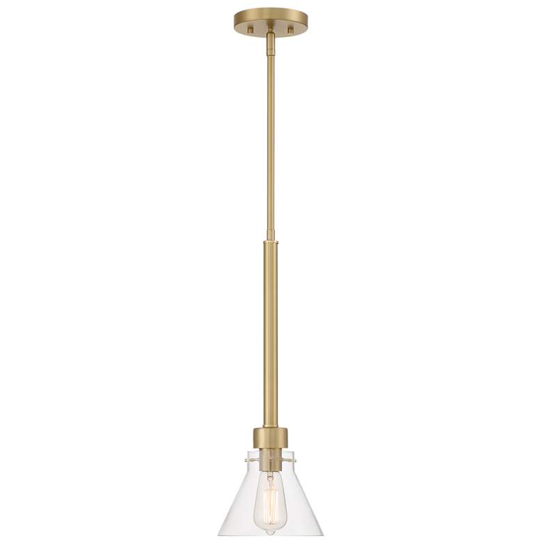 Image 1 Willow Creek 7 in. 1-Light Brushed Gold Contemporary Pendant Light
